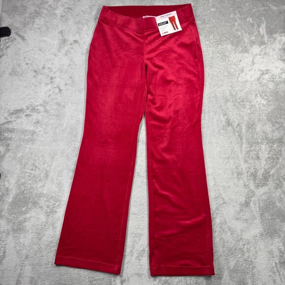 New Juicy Couture Classic Velour Tracksuit Set Red Womens Rhinestone Logo Y2K M - Picture 9 of 10